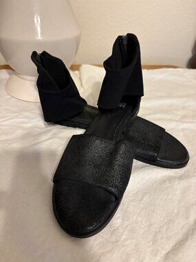 Eileen Fisher Black Metallic Flats